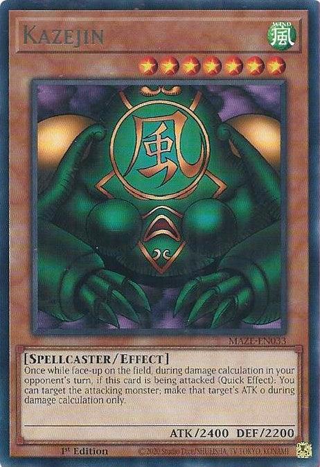1st Edition, Effect Monster, Maze of Memories, Rare, Spellcaster, Wind Kazejin [MAZE-EN033] Rare - Trading Card World