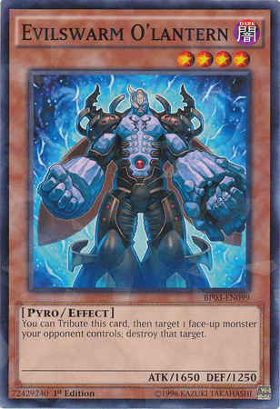 1st Edition, Battle Pack 3: Monster League, Dark, Effect Monster, Pyro, Shatterfoil Rare Evilswarm O'lantern [BP03-EN099] Shatterfoil Rare - Trading Card World