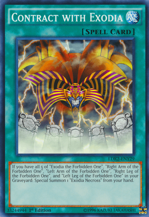 1st Edition, Common, Legendary Decks II, Normal Spell, Spell, Unlimited Contract with Exodia [LDK2-ENY29] Common - Trading Card World