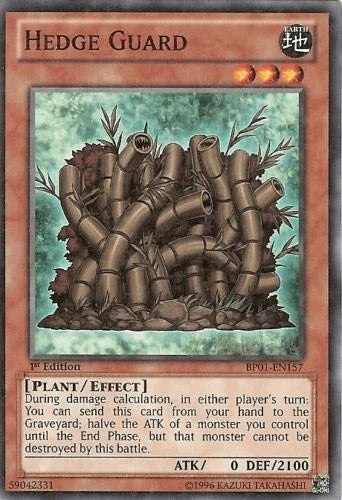 1st Edition, Battle Pack: Epic Dawn, Earth, Effect Monster, Plant, Starfoil Rare, Unlimited Hedge Guard [BP01-EN157] Starfoil Rare - Trading Card World
