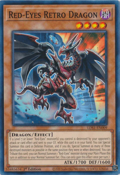 1st Edition, Common, Dark, Dragon, Effect Monster, Legendary Duelists: Season 1 Red-Eyes Retro Dragon [LDS1-EN009] Common - Trading Card World