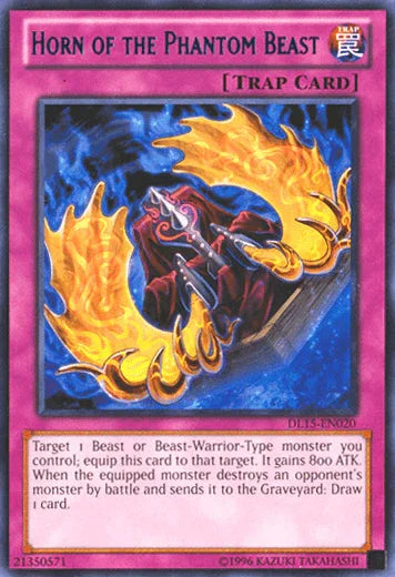 Duelist League Promo, Normal Trap, Rare, Trap, Unlimited Horn of the Phantom Beast (Blue) [DL15-EN020] Rare - Trading Card World