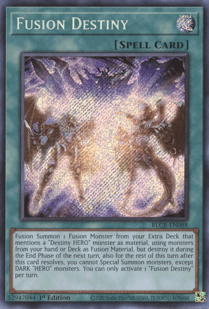 1st Edition, Battles of Legend: Crystal Revenge, Normal Spell, Secret Rare, Spell Fusion Destiny [BLCR-EN088] Secret Rare - Trading Card World