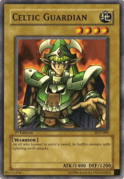 1st Edition, Common, Earth, Normal Monster, Starter Deck: Yugi, Unlimited, Warrior Celtic Guardian [SDY-009] Common - Trading Card World