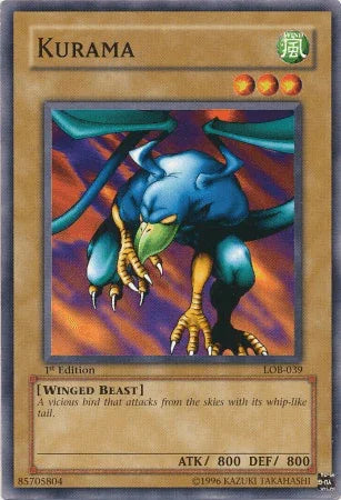 1st Edition, Common, Normal Monster, The Legend of Blue Eyes White Dragon, Unlimited, Wind, Winged Beast Kurama [LOB-039] Common - Trading Card World