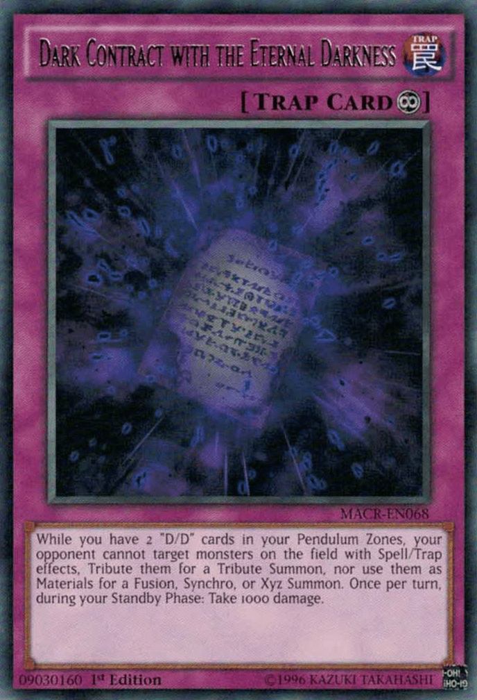 1st Edition, Continuous Trap, Maximum Crisis, Rare, Trap, Unlimited Dark Contract with the Eternal Darkness [MACR-EN068] Rare - Trading Card World