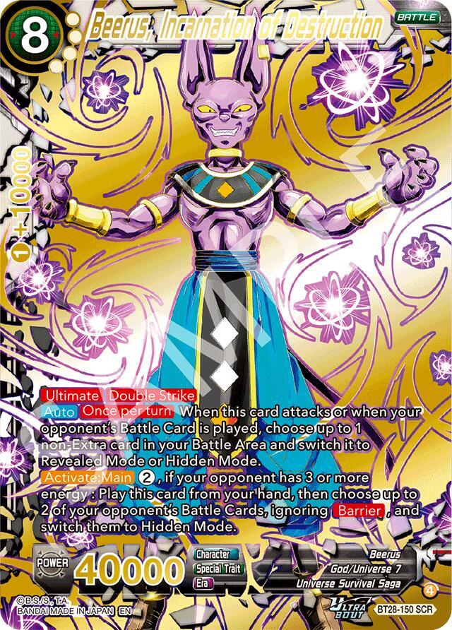 Beerus, Incarnation of Destruction (BT28-150) [Prismatic Clash]