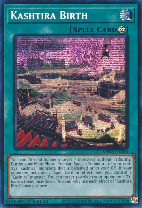 1st Edition, Continuous Spell, Dueling Heroes Collectors Tin - Mega Pack (25th Anniversary Edition), Prismatic Secret Rare, Spell Kashtira Birth [MP23-EN200] Prismatic Secret Rare - Trading Card World