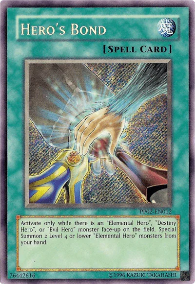 Normal Spell, Premium Pack 2, Secret Rare, Spell, Unlimited Hero's Bond [PP02-EN012] Secret Rare - Trading Card World