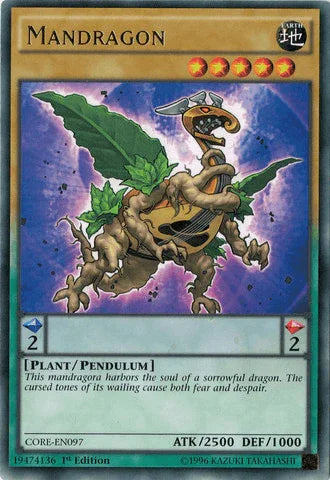 1st Edition, Clash of Rebellions, Earth, Pendulum Monster, Plant, Rare, Unlimited Mandragon [CORE-EN097] Rare - Trading Card World