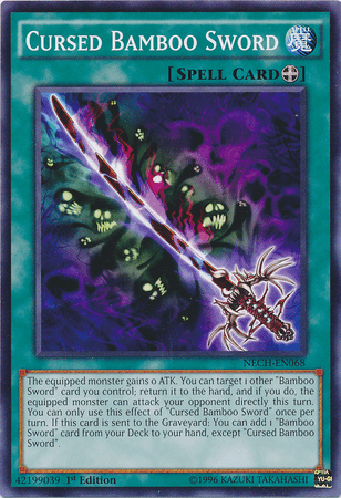 1st Edition, Common, Equip Spell, Spell, The New Challengers, Unlimited Cursed Bamboo Sword [NECH-EN068] Common - Trading Card World