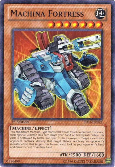 1st Edition, Battle Pack: Epic Dawn, Earth, Effect Monster, Machine, Starfoil Rare, Unlimited Machina Fortress [BP01-EN022] Starfoil Rare - Trading Card World