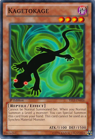 1st Edition, Common, Dark, Effect Monster, Reptile, Super Starter: V for Victory Kagetokage [YS13-EN016] Common - Trading Card World