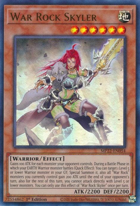 1st Edition, 2022 Tin of the Pharaoh's Gods, Earth, Effect Monster, Ultra Rare, Warrior War Rock Skyler [MP22-EN054] Ultra Rare - Trading Card World