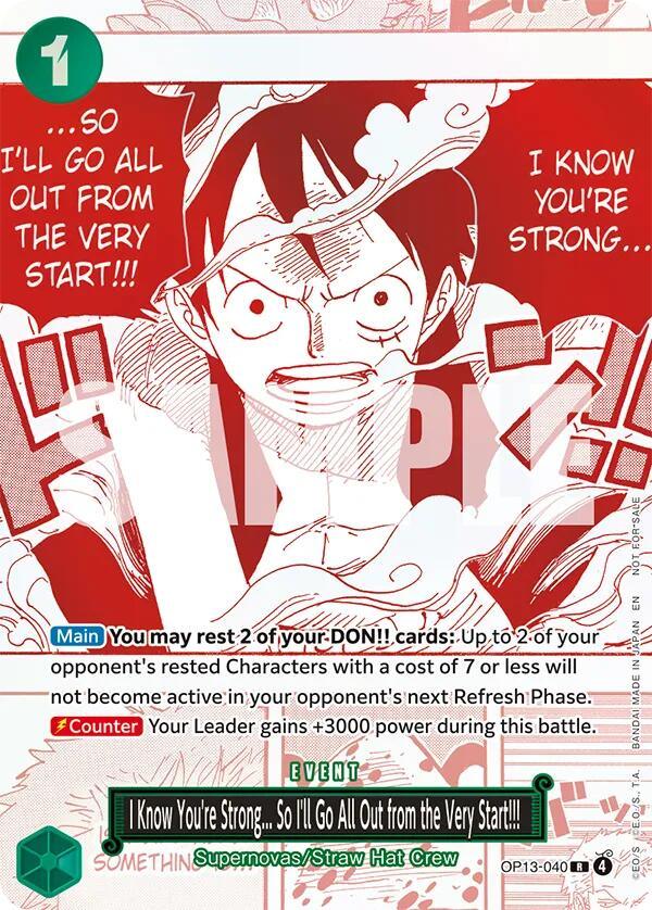 I Know You're Strong... So I'll Go All Out from the Very Start!!! (3rd Anniversary Treasure Campaign Pack) [One Piece Promotion Cards]