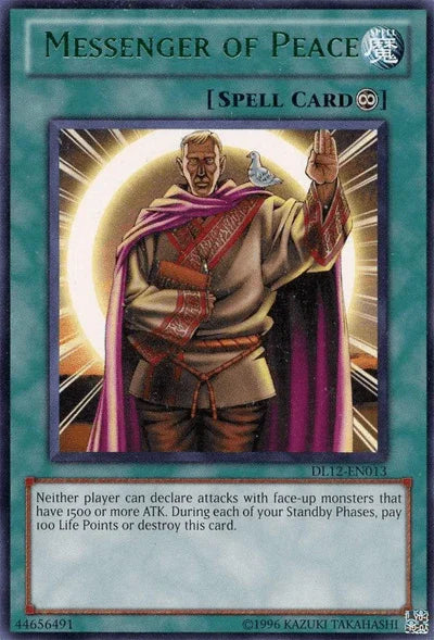 Continuous Spell, Duelist League Promo, Rare, Spell, Unlimited Messenger of Peace (Green) [DL12-EN013] Rare - Trading Card World