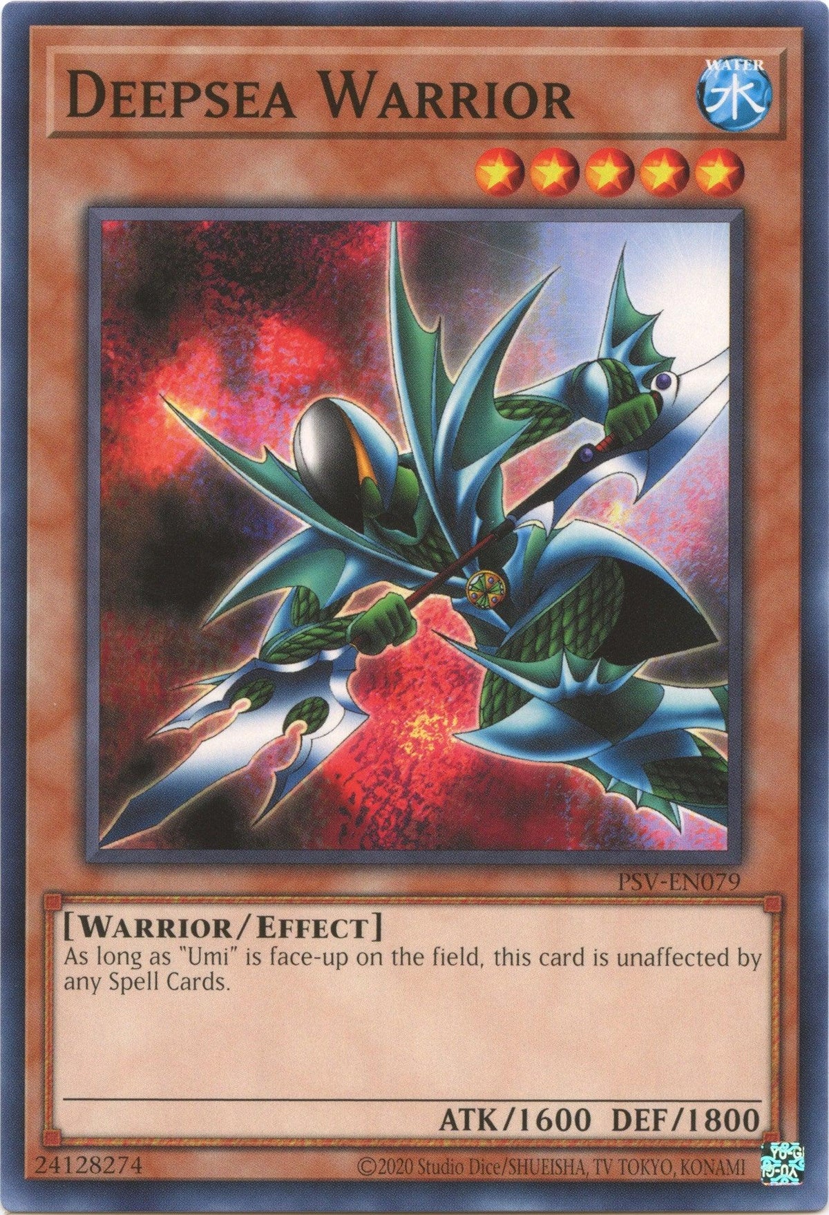 Common, Effect Monster, Pharaoh's Servant (25th Anniversary Edition), Unlimited, Warrior, Water Deepsea Warrior (25th Anniversary) [PSV-EN079] Common - Trading Card World