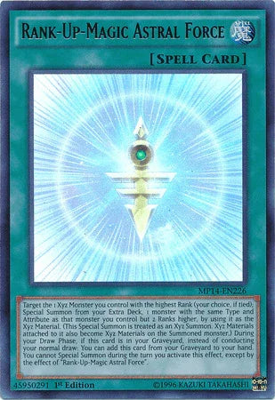 1st Edition, 2014 Mega-Tins Mega Pack, Normal Spell, Spell, Ultra Rare Rank-Up-Magic Astral Force [MP14-EN226] Ultra Rare - Trading Card World