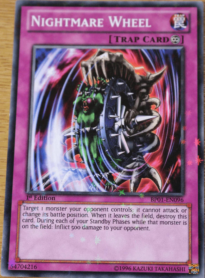 1st Edition, Battle Pack: Epic Dawn, Continuous Trap, Starfoil Rare, Trap, Unlimited Nightmare Wheel [BP01-EN096] Starfoil Rare - Trading Card World