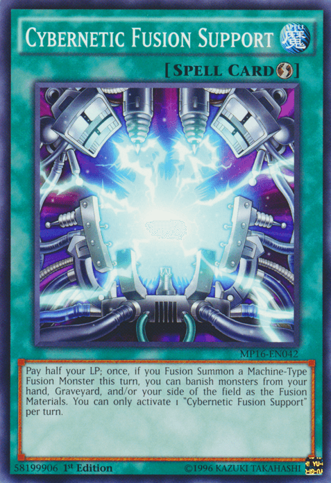 1st Edition, 2016 Mega-Tins Mega Pack, Common, Quick Play Spell, Spell, Unlimited Cybernetic Fusion Support [MP16-EN042] Common - Trading Card World