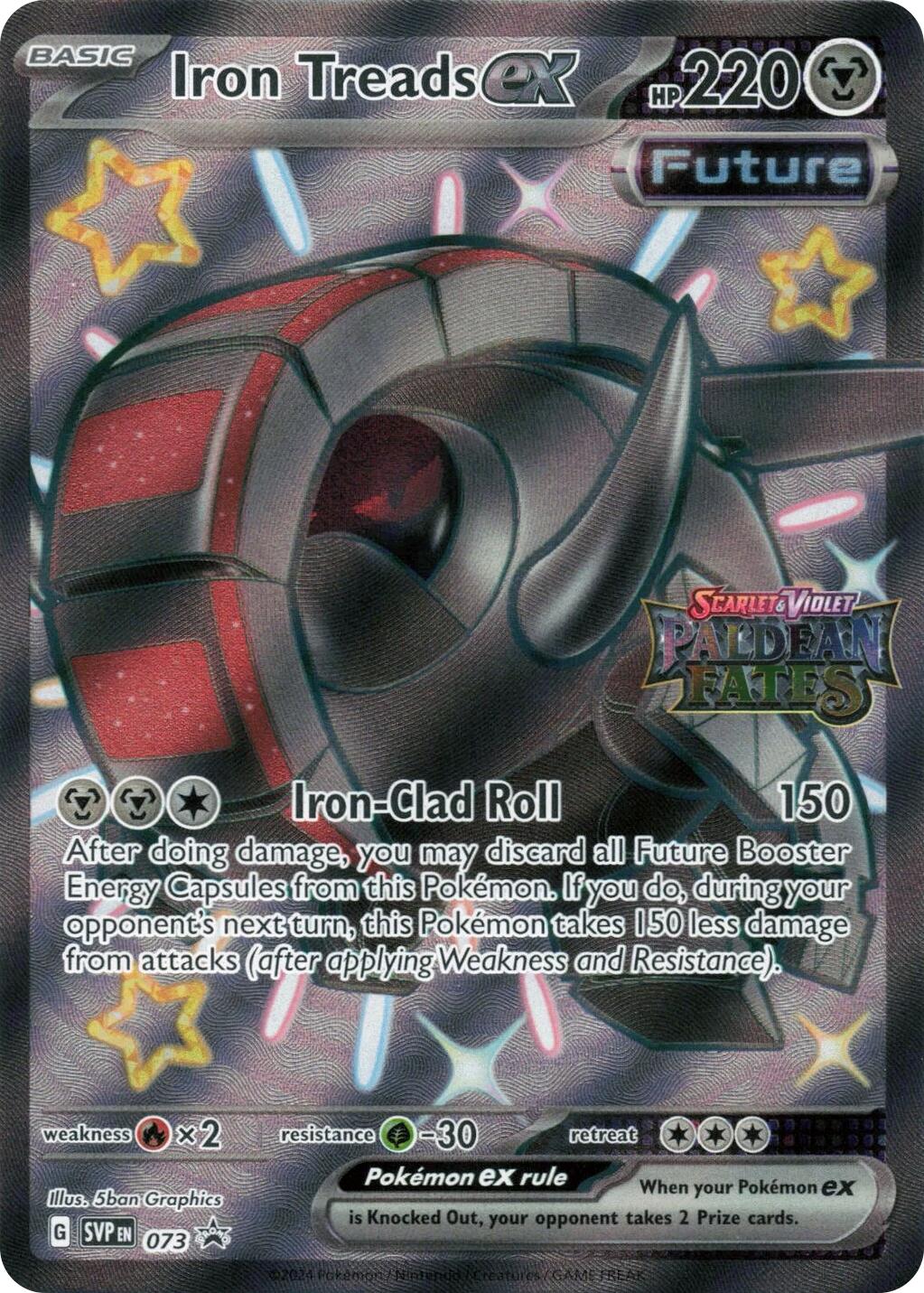 Iron Treads ex (073) (Paldean Fates Stamped) [Scarlet & Violet: Paldean Fates]