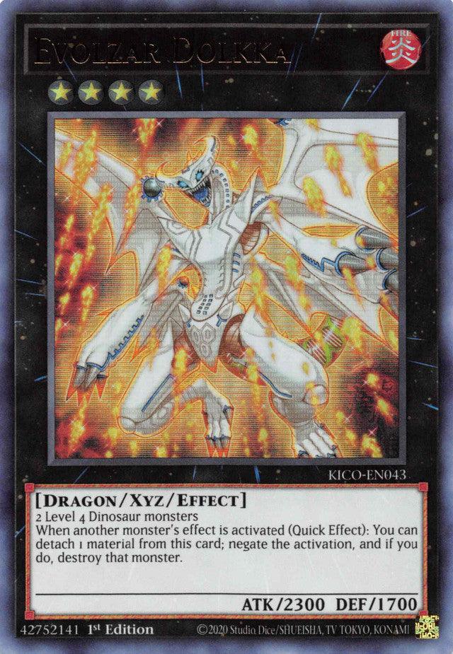 1st Edition, Dragon, Fire, King's Court, Ultra Rare, Xyz/Effect monster Evolzar Dolkka [KICO-EN043] Ultra Rare - Trading Card World