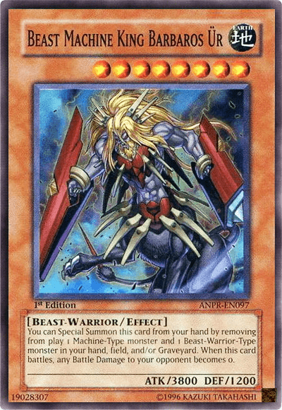1st Edition, Ancient Prophecy, Beast-Warrior, Earth, Effect Monster, Super Rare, Unlimited Beast Machine King Barbaros Ur [ANPR-EN097] Super Rare - Trading Card World