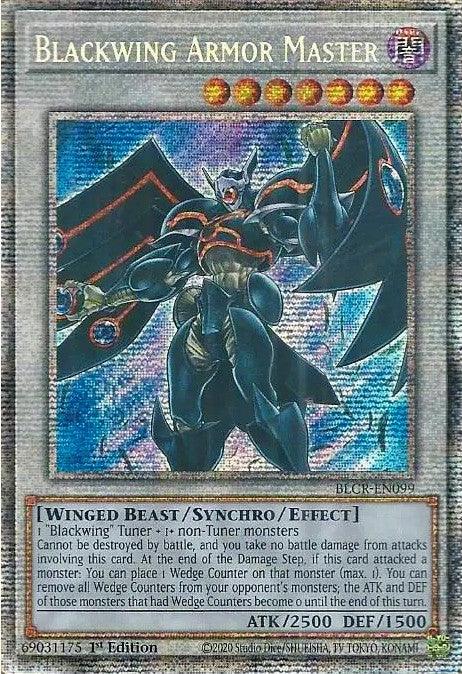 1st Edition, Battles of Legend: Crystal Revenge, Dark, Starlight Rare, Synchro/Effect Monster, Winged Beast Blackwing Armor Master [BLCR-EN099] Starlight Rare - Trading Card World