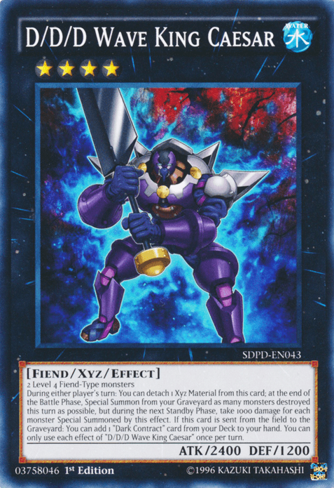 1st Edition, Common, Fiend, Structure Deck: Pendulum Domination, Water, Xyz/Effect Monster D/D/D Wave King Caesar [SDPD-EN043] Common - Trading Card World
