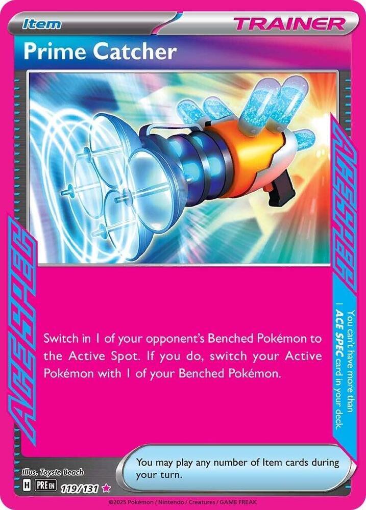 119, Holofoil, Item, Rare Ace, Scarlet & Violet: Prismatic Evolutions Prime Catcher (119/131) [Scarlet & Violet: Prismatic Evolutions] - Trading Card World