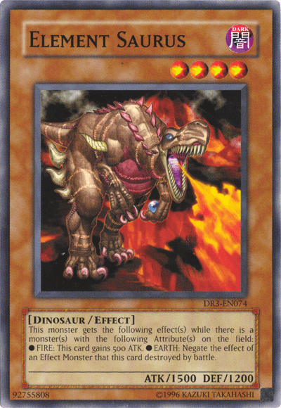 Common, Dark, Dark Revelation Volume 3, Dinosaur, Effect Monster, Unlimited Element Saurus [DR3-EN074] Common - Trading Card World