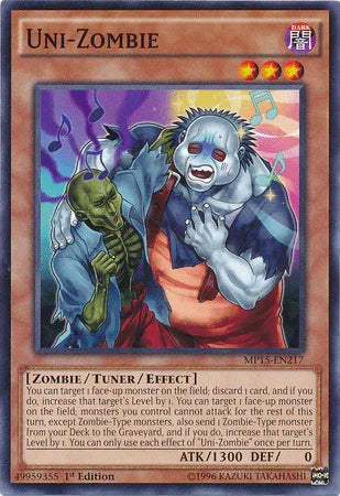 1st Edition, 2015 Mega-Tins Mega Pack, Common, Dark, Tuner/Effect Monster, Zombie Uni-Zombie [MP15-EN217] Common - Trading Card World