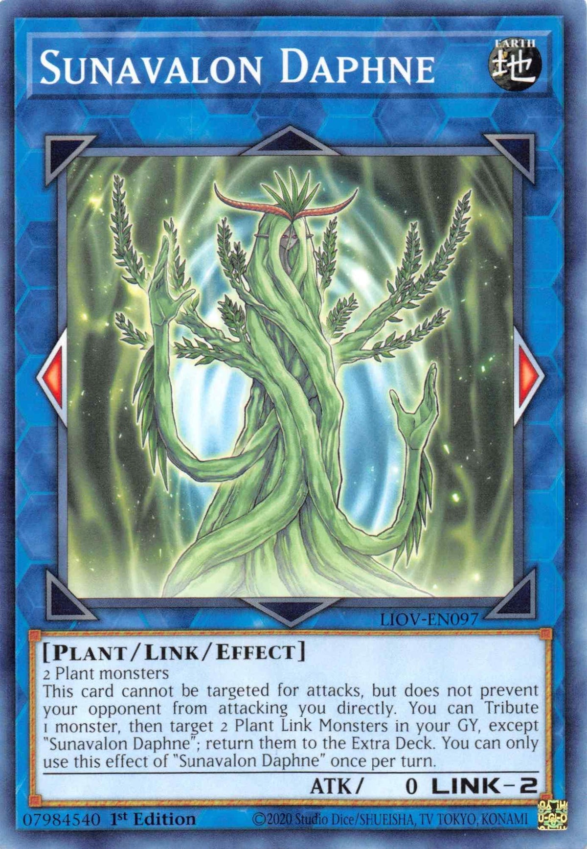 1st Edition, Common, Earth, Lightning Overdrive, Link/Effect Monster, Plant Sunavalon Daphne [LIOV-EN097] Common - Trading Card World