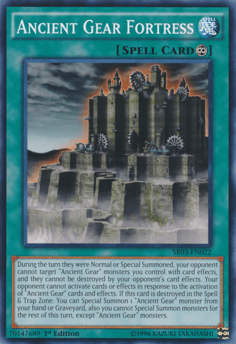 1st Edition, Common, Continuous Spell, Spell, Structure Deck: Machine Reactor, Unlimited Ancient Gear Fortress [SR03-EN022] Common - Trading Card World