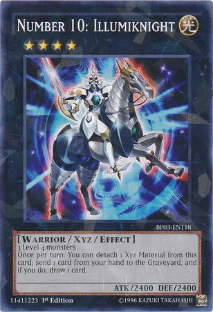 1st Edition, Battle Pack 3: Monster League, Light, Shatterfoil Rare, Warrior, Xyz/Effect Monster Number 10: Illumiknight [BP03-EN118] Shatterfoil Rare - Trading Card World