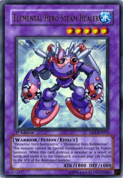 1st Edition, Duelist Pack 1: Jaden Yuki, Fusion/Effect Monster, Ultra Rare, Unlimited, Warrior, Water Elemental Hero Steam Healer [DP1-EN013] Ultra Rare - Trading Card World