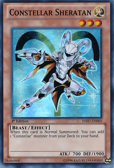 1st Edition, Beast, Effect Monster, Hidden Arsenal 7: Knight of Stars, Light, Super Rare, Unlimited Constellar Sheratan [HA07-EN005] Super Rare - Trading Card World