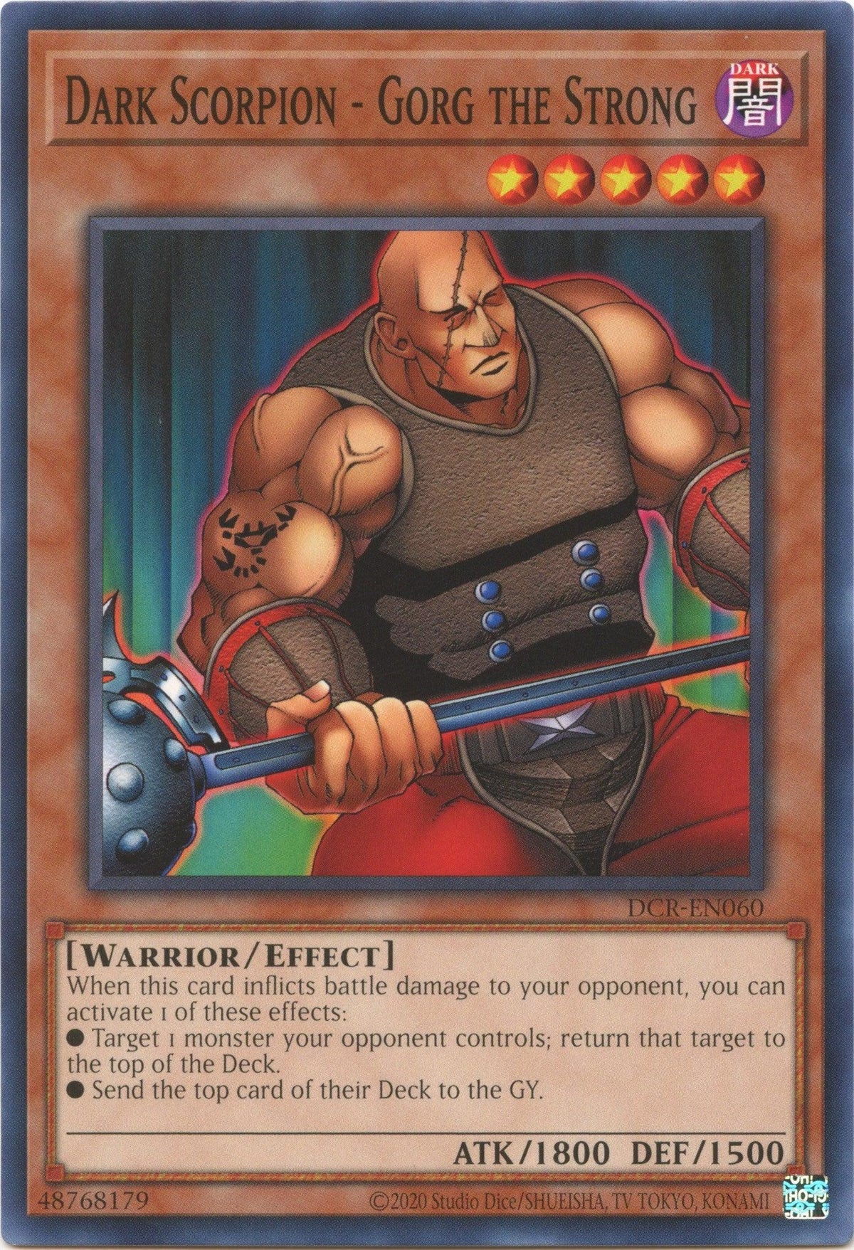 Common, Dark, Dark Crisis (25th Anniversary Edition), Effect Monster, Unlimited, Warrior Dark Scorpion - Gorg the Strong (25th Anniversary) [DCR-EN060] Common - Trading Card World