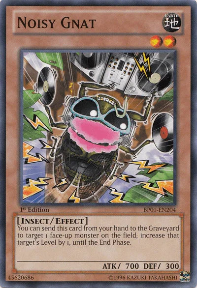 1st Edition, Battle Pack: Epic Dawn, Common, Earth, Effect Monster, Insect, Unlimited Noisy Gnat [BP01-EN204] Common - Trading Card World