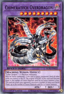1st Edition, Common, Dark, Fusion/Effect Monster, Machine, Speed Duel GX: Duel Academy Box Chimeratech Overdragon [SGX1-ENG22] Common - Trading Card World