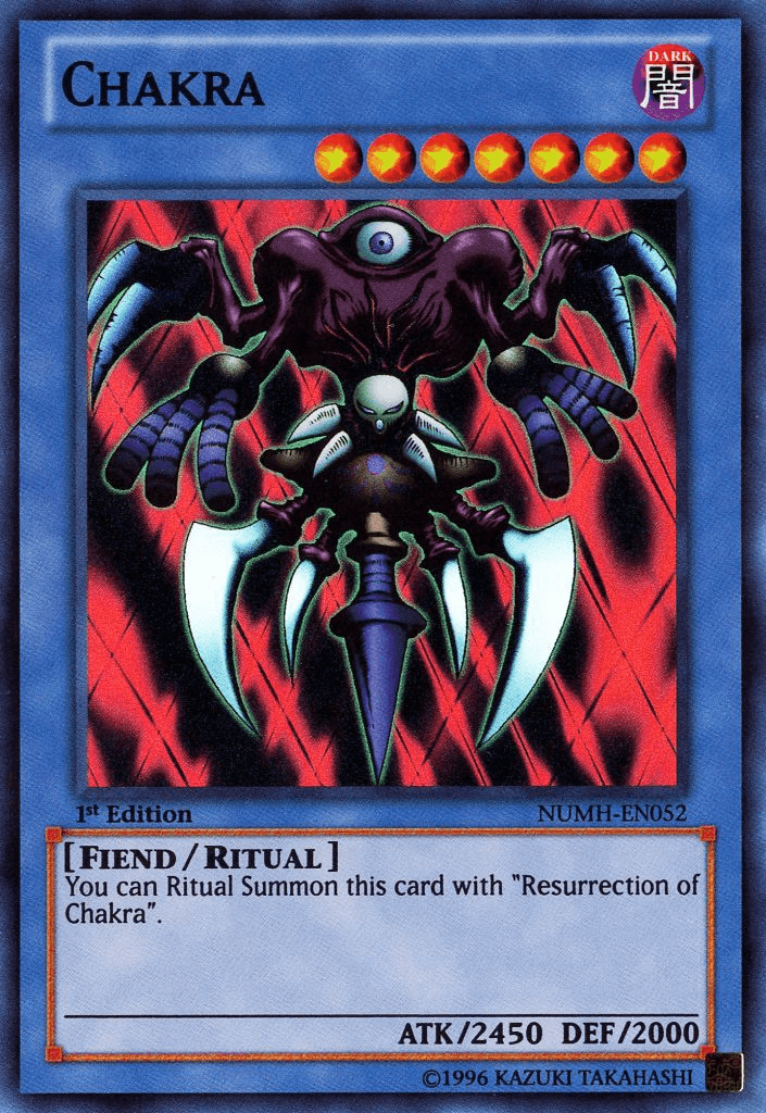 1st Edition, Dark, Fiend, Number Hunters, Ritual Monster, Super Rare, Unlimited Chakra [NUMH-EN052] Super Rare - Trading Card World