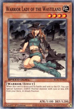 1st Edition, Common, Earth, Effect Monster, Speed Duel GX: Duel Academy Box, Warrior Warrior Lady of the Wasteland [SGX1-ENE05] Common - Trading Card World