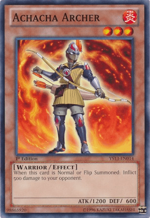 1st Edition, Common, Effect Monster, Fire, Super Starter: V for Victory, Warrior Achacha Archer [YS13-EN014] Common - Trading Card World