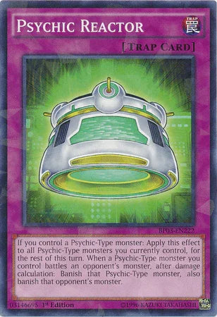 1st Edition, Battle Pack 3: Monster League, Normal Trap, Shatterfoil Rare, Trap Psychic Reactor [BP03-EN222] Shatterfoil Rare - Trading Card World