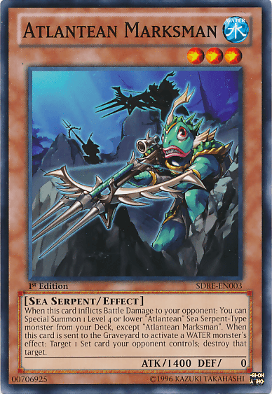 1st Edition, Common, Effect Monster, Sea Serpent, Structure Deck: Realm of the Sea Emperor, Water Atlantean Marksman [SDRE-EN003] Common - Trading Card World
