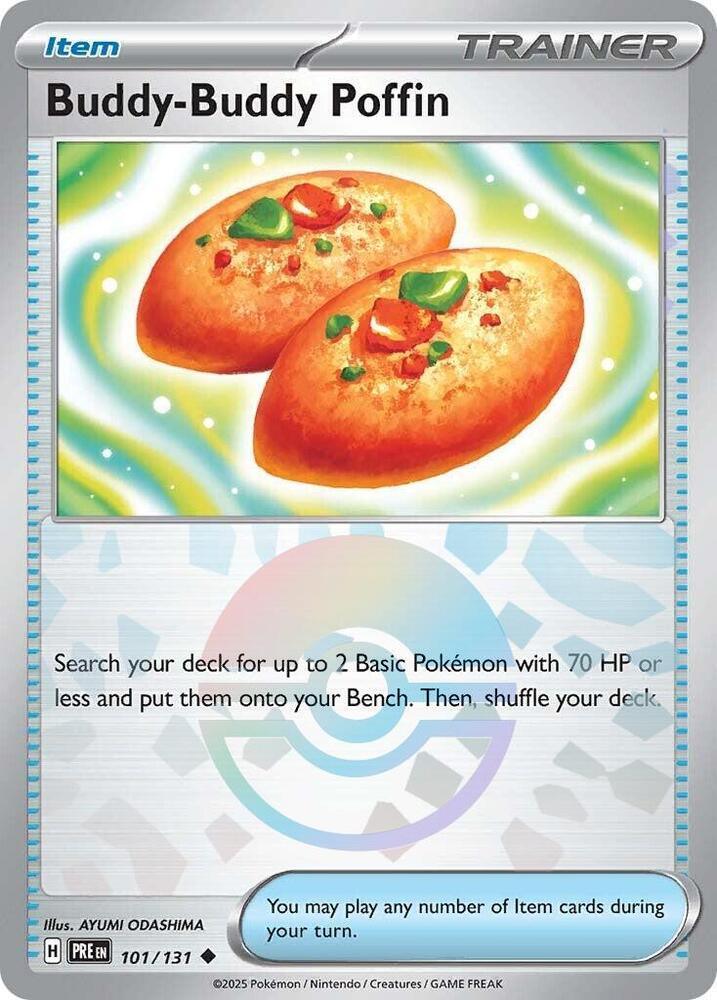 Holofoil, Item, Scarlet & Violet: Prismatic Evolutions, Uncommon Buddy-Buddy Poffin (101/131) (Poke Ball Pattern) [Scarlet & Violet: Prismatic Evolutions] - Trading Card World