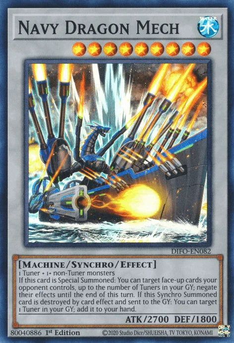 1st Edition, Dimension Force, Machine, Super Rare, Synchro/Effect Monster, Water Navy Dragon Mech [DIFO-EN082] Super Rare - Trading Card World
