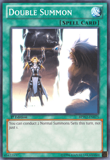 1st Edition, Battle Pack 2: War of the Giants - Round 2, Common, Normal Spell, Spell Double Summon [BPW2-EN075] Common - Trading Card World