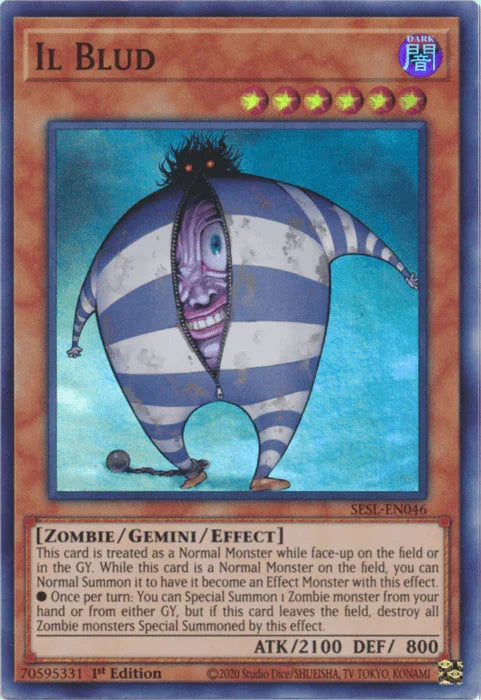 1st Edition, Dark, Gemini/Effect Monster, Secret Slayers, Super Rare, Zombie Il Blud [SESL-EN046] Super Rare - Trading Card World