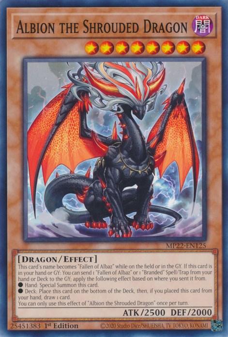 1st Edition, 2022 Tin of the Pharaoh's Gods, Common, Dark, Dragon, Effect Monster Albion the Shrouded Dragon [MP22-EN125] Common - Trading Card World